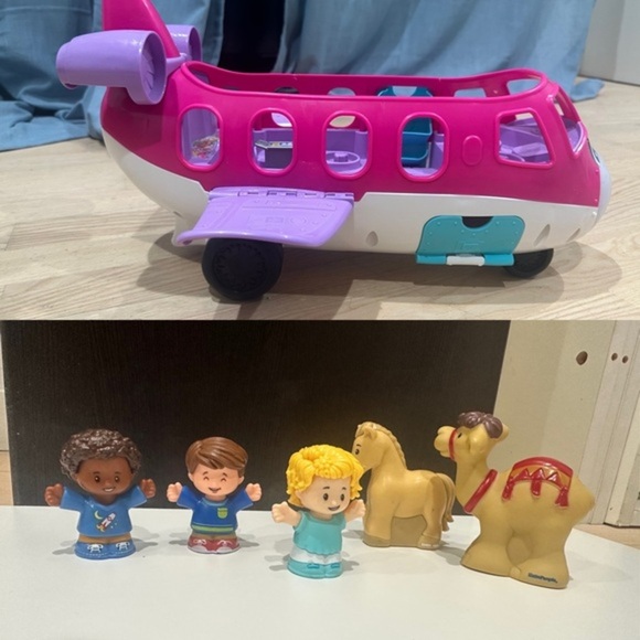 Fisher Price Little People Barbie Dream Jet Plane w/ Kid Toy Figures/Animals - Picture 1 of 16